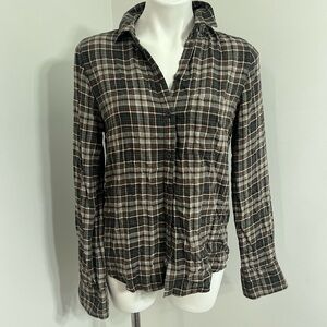 Beachlunchlounge Brown and Cream Button Down Shirt